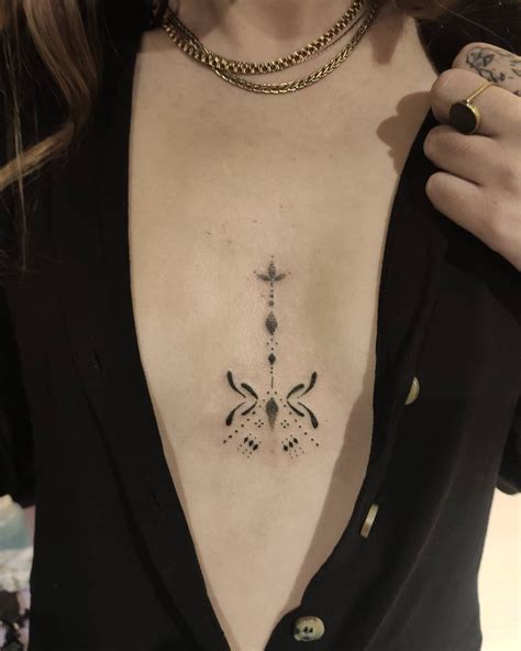 middle boob tattoo|50+ Top Breast Tattoo Designs for Women 2024